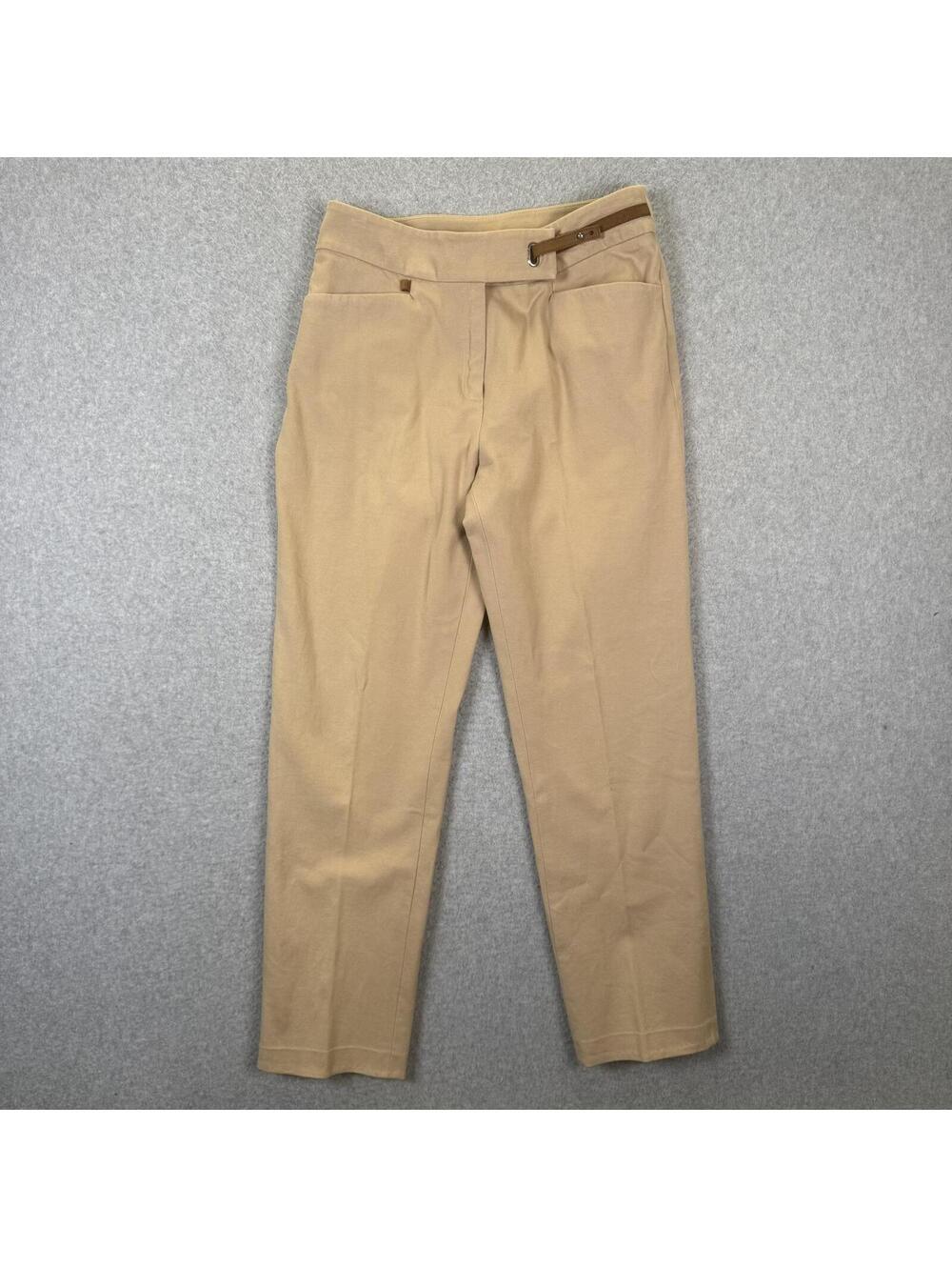 Vintage Lauren Ralph Lauren Women Size 6P Petite Tan Belted Dress Pants Trouser